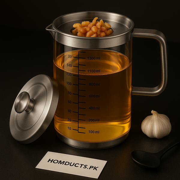 Borosilicate Glass Oil Filter Pot (1.2L)